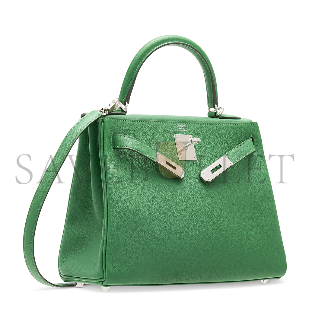 HERMÈS MASTER A CACTUS EVERCOLOR LEATHER RETOURNÉ KELLY 25 WITH PALLADIUM HARDWARE (25*17*7cm) 